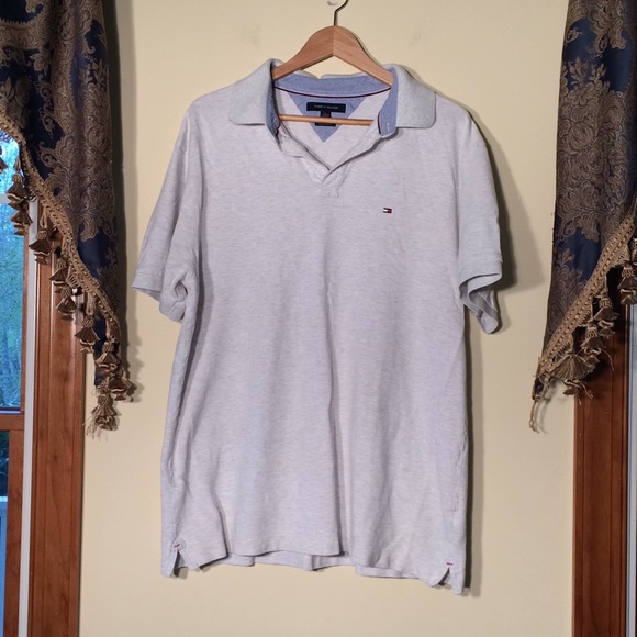 Tommy Hilfiger XXL Custom Git Polo. Light gray - Picture 1 of 4
